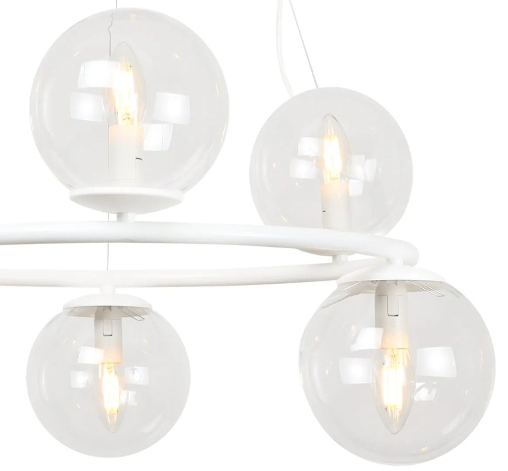 Závesné svietidlo Paris, 6x číre sklenené tienidlo, W, O