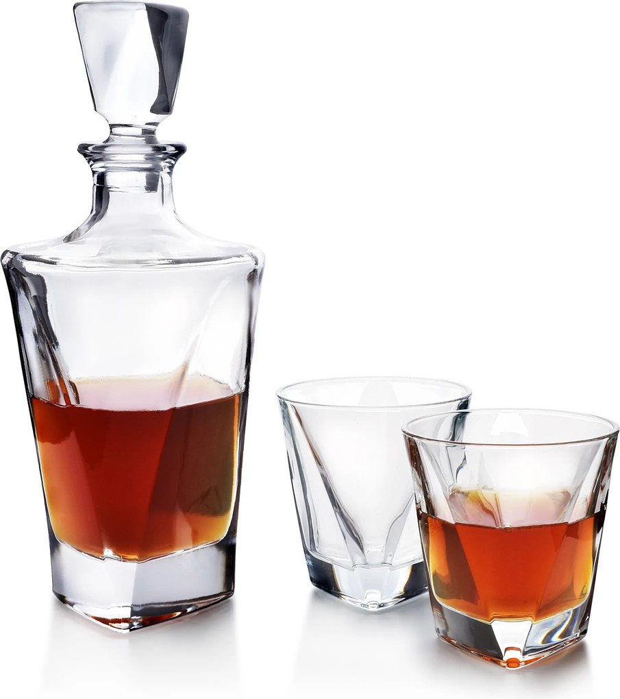 Súprava na likér 6 pohárov a karafa so zabrúseným hrdlom EVA TRIANGLE 280ml/780ml číra