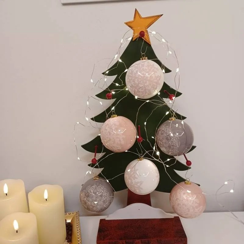 DECOLED Sada ozdôb, 6 ks, priemer 8 cm, 3 farby, snehové vločky