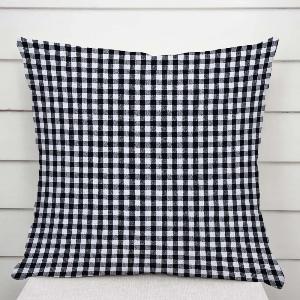 Biante Bavlnená obliečka na vankúš Olivia OL-015 Čierno-biela kocka malá 50 x 60 cm