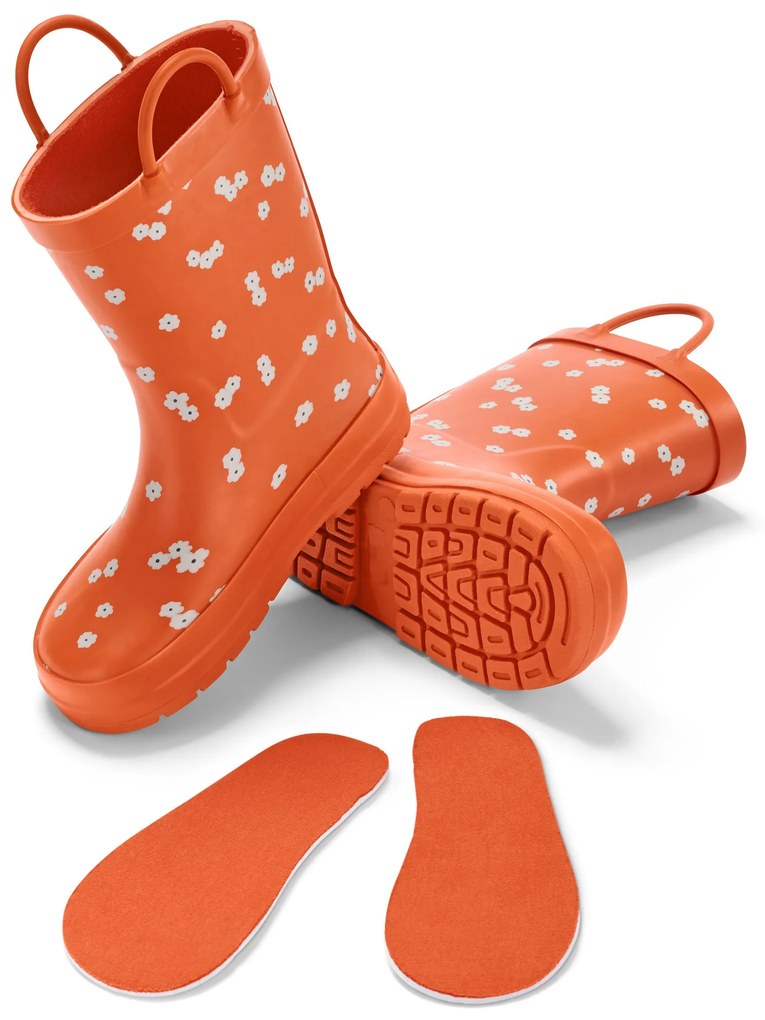 Gumové čižmy, celoplošná kvetinová potlač