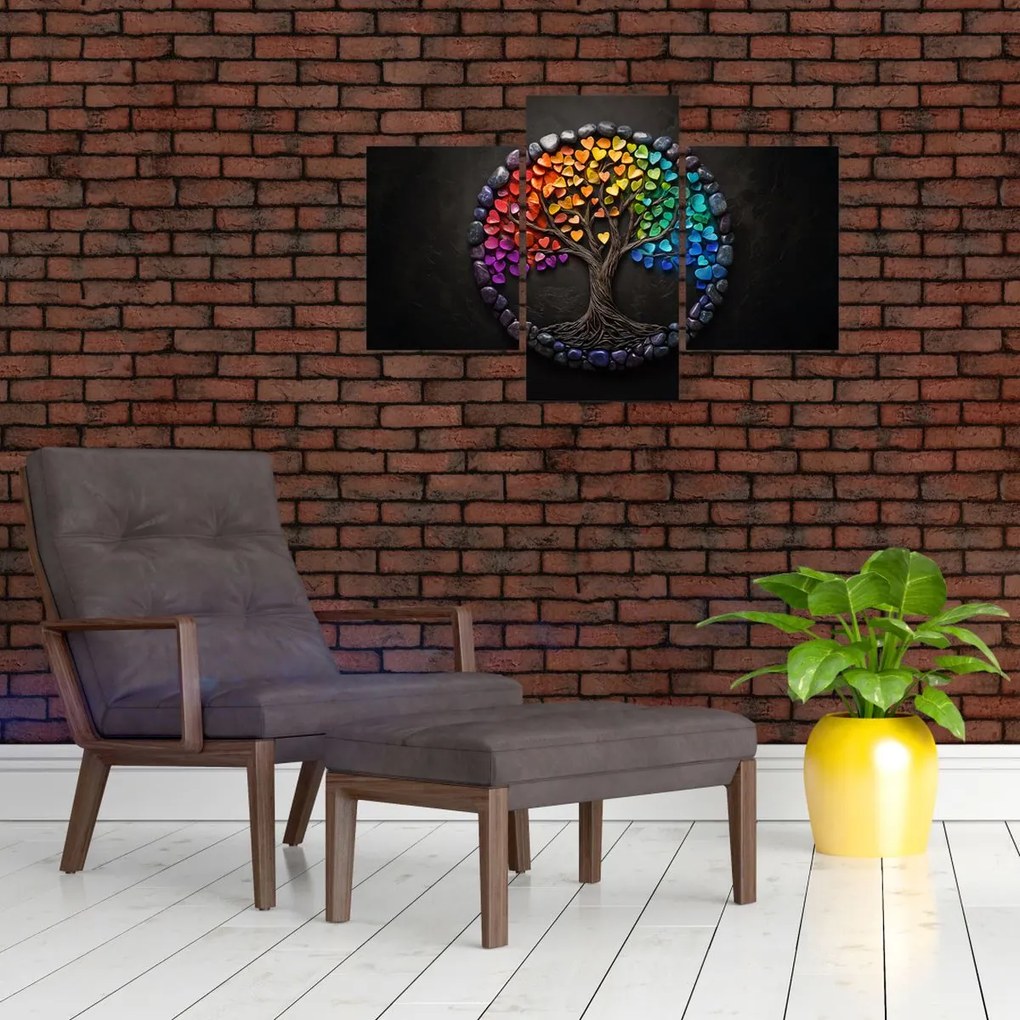 Obraz – Strom plný farebných sŕdc (90x60 cm)