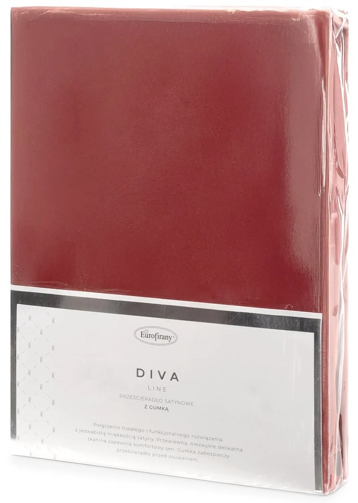 SATÉNOVÉ PRESTIERADLO DINA 200X220 CM, VÝŠKA 30 CM ČERVENÉ