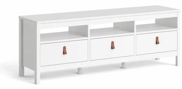 Tvilum Biely TV stolík SALOMO s 3 zásuvkami