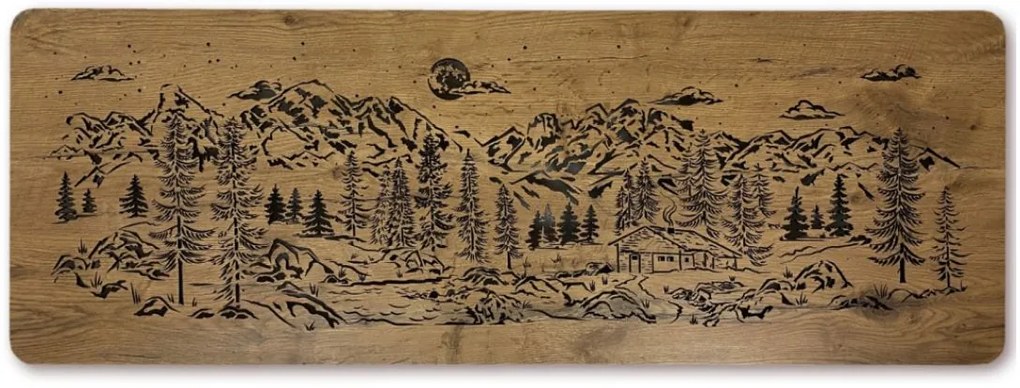 Podsvietený obraz Chata v horách