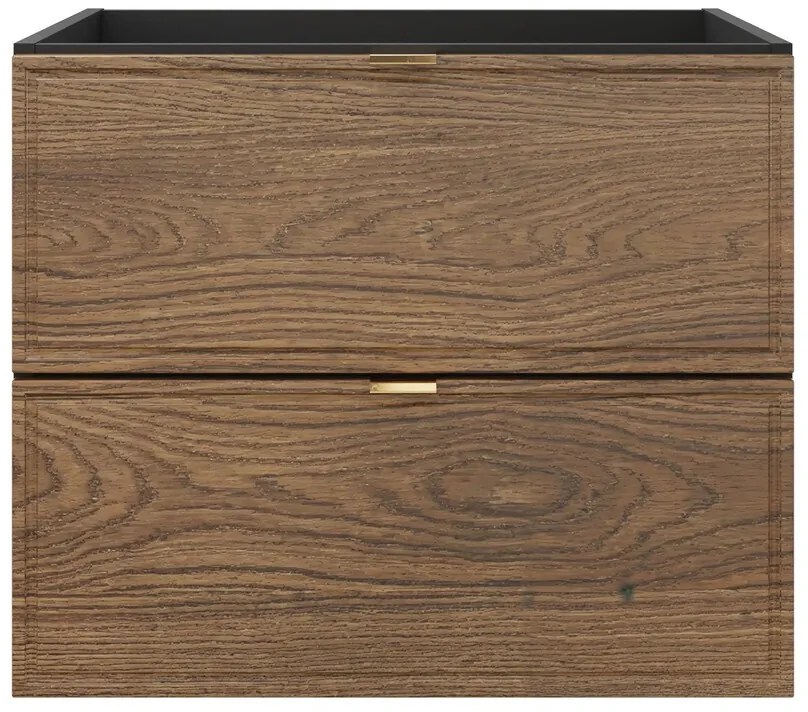 Koupelnová sestava s deskou, skříňkami a umyvadlem Talia Casella 80 cm černý mat/dub casella