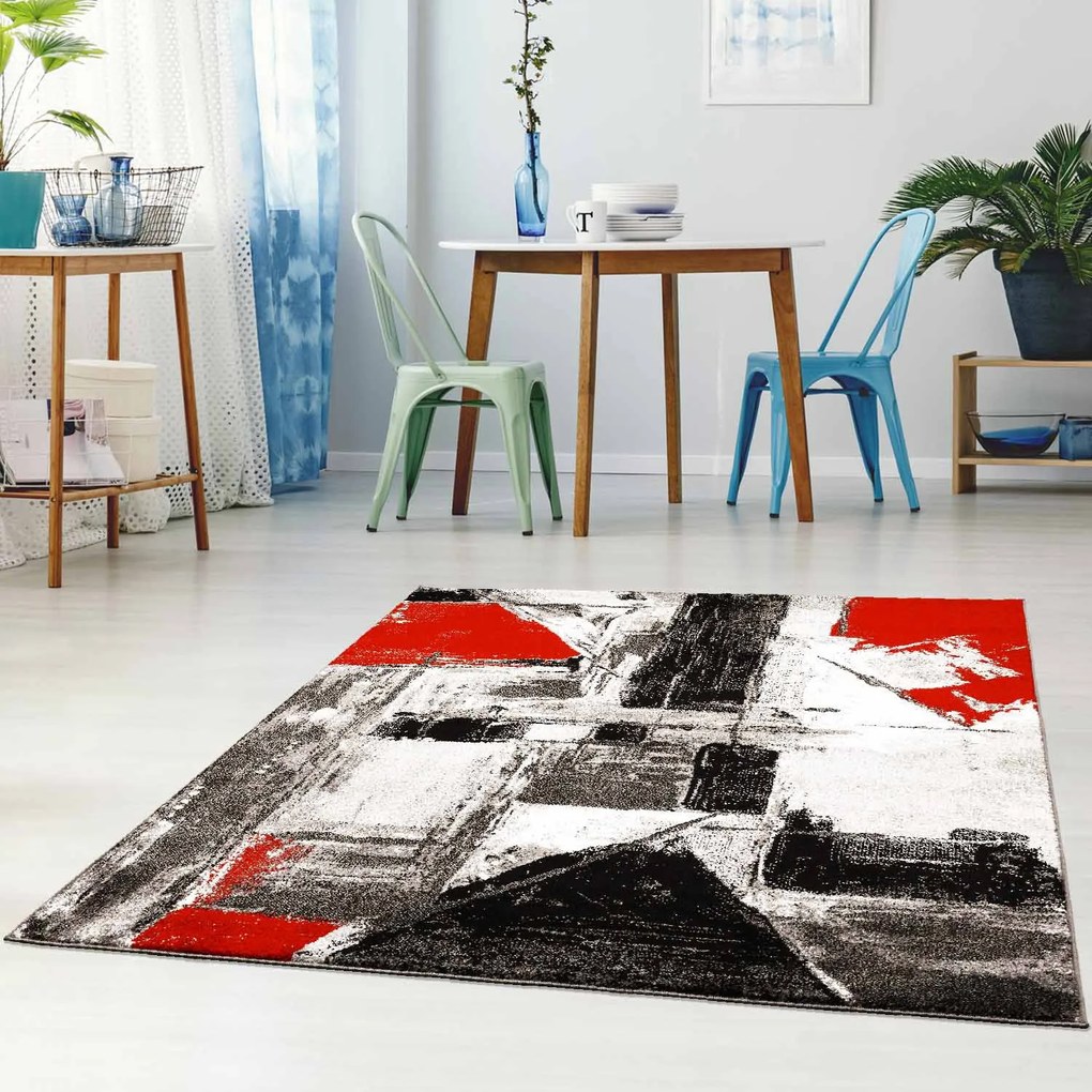 Dekorstudio Moderný koberec MODA SOFT sivo červený 1134 Rozmer koberca: 80x150cm