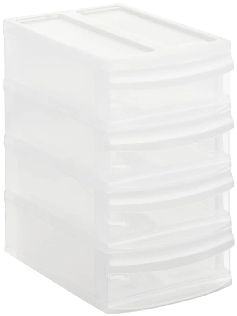 XXS - Box so 4 zásuvkami, úložný box výsuvný, transparentný Rotho SYSTEMIX - TOWER