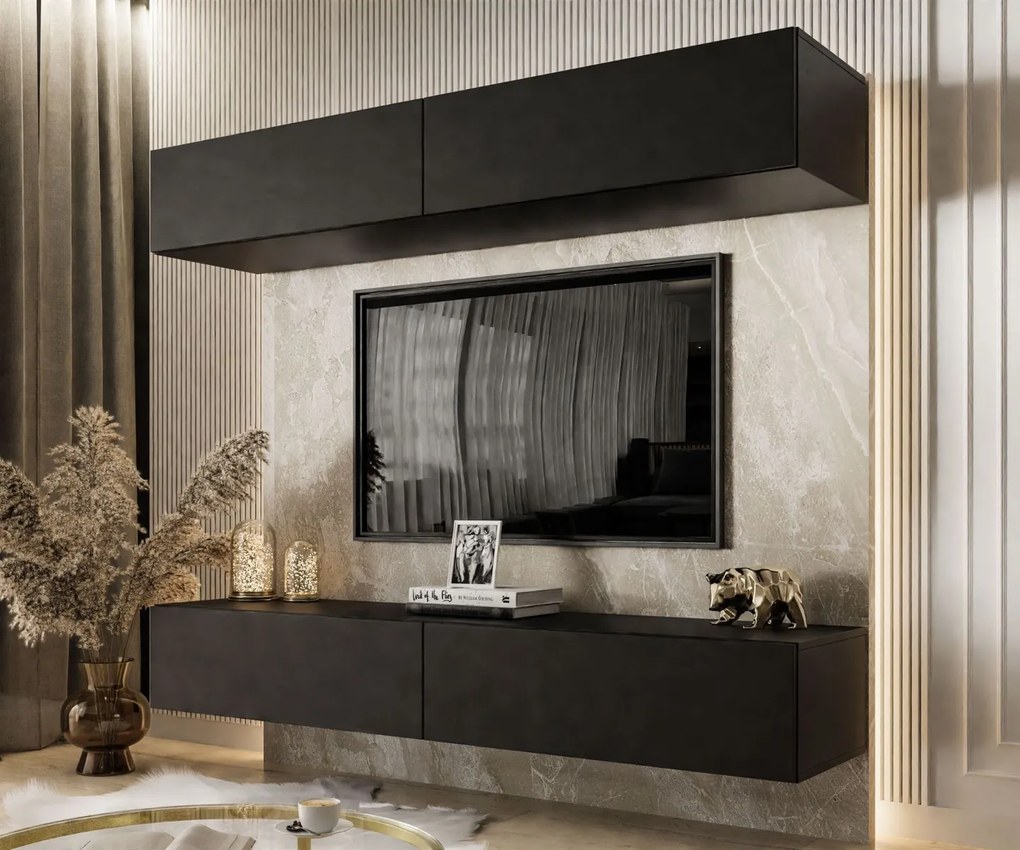 OBÝVACIA STENA ELEGANTE ART ČIERNA MATNÁ