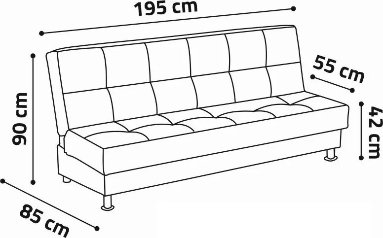 Rozkladacia trojmiestna pohovka Dream 195 cm sivá