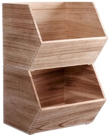 Drevená bednička, úložný box stohovateľný, STACKY (M - 26x25x22)