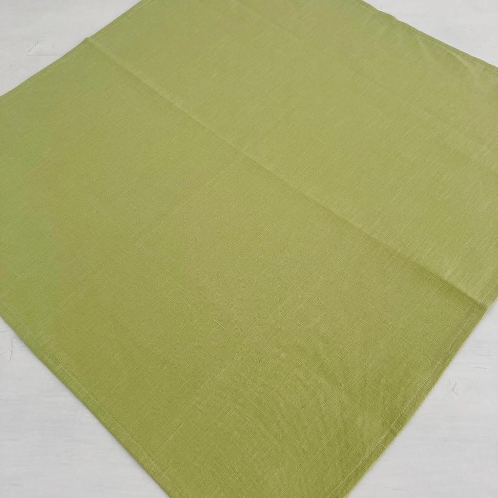 Stredový obrus od 70x70 cm Ľan zelený 100 x 100 cm