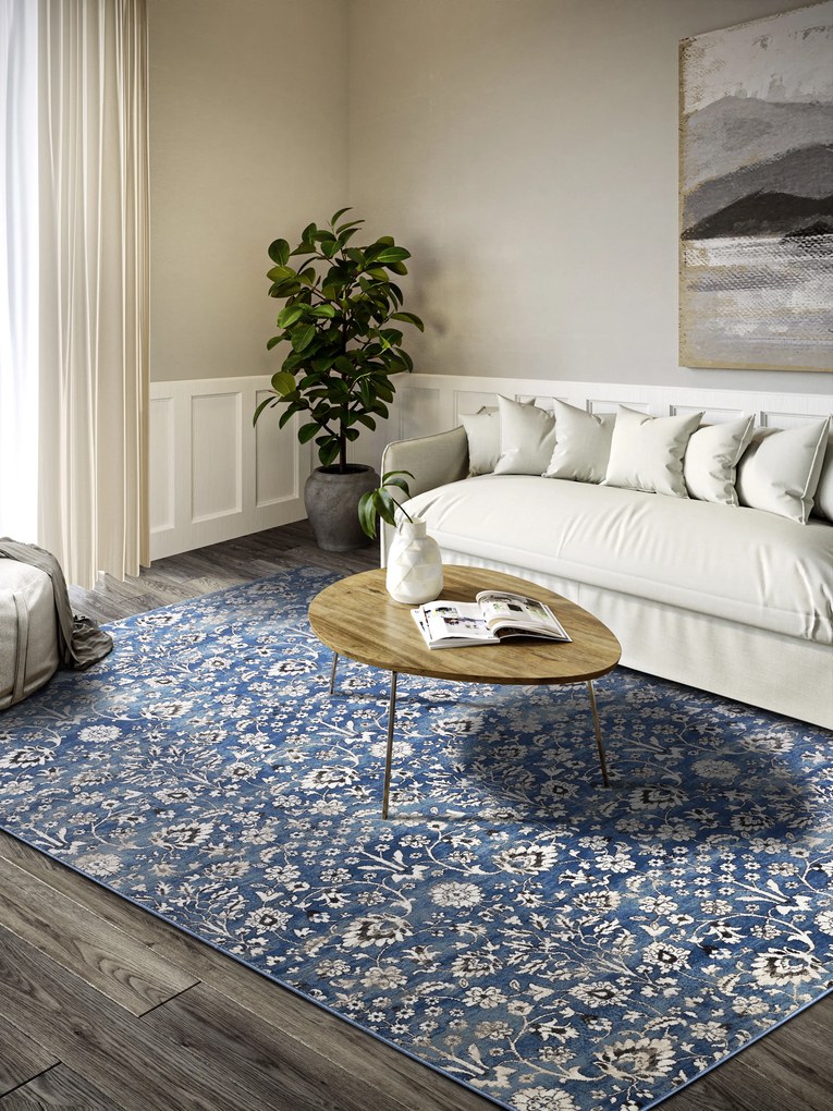 Villeroy & Boch Kusový koberec 106119 Blue, Cream, 160x235, modrá, obývacia izba