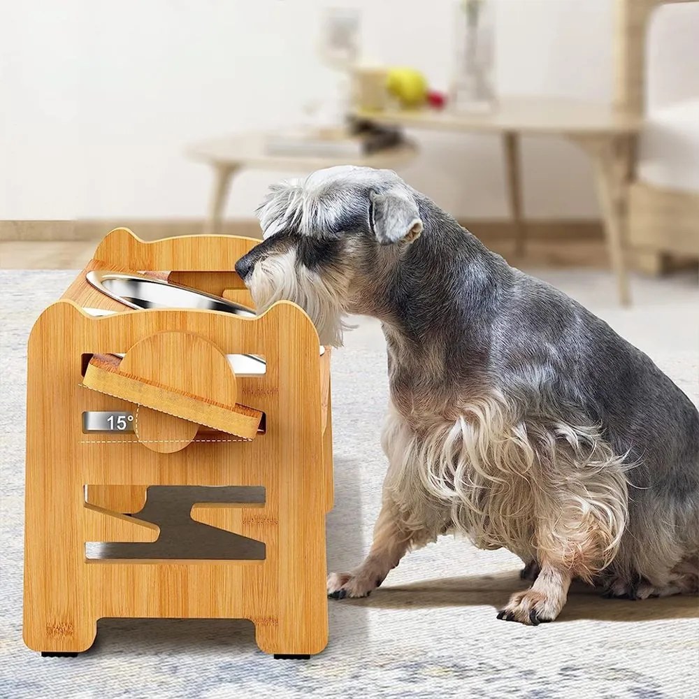 Tutumi Tutumi, keramická miska pre zvieratá na bambusovom stojane 331726A, HOM-02873