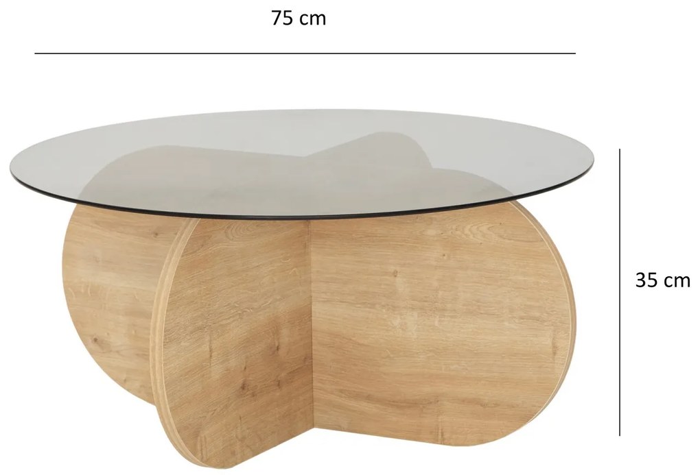Dizajnový konferenčný stolík Jameela II 75 cm vzor zafírový dub