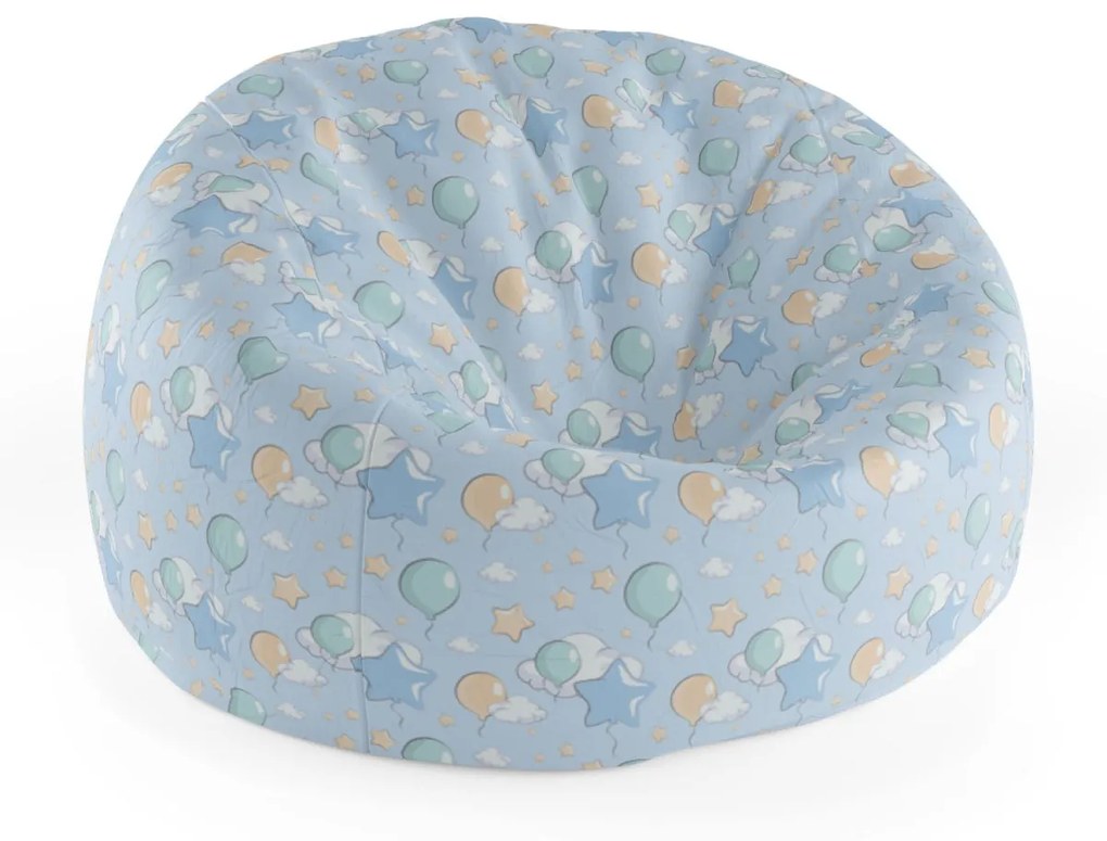 Sablio Sedací vak Cocoon Balóniky a hviezdy - 75 x 45 x 35 cm