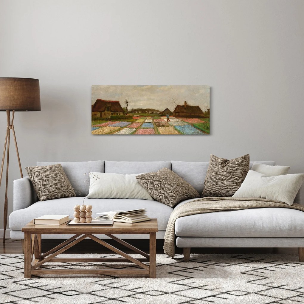Obraz - Vincent van Gogh, Flower Beds in Holland, reprodukcia (120x50 cm)