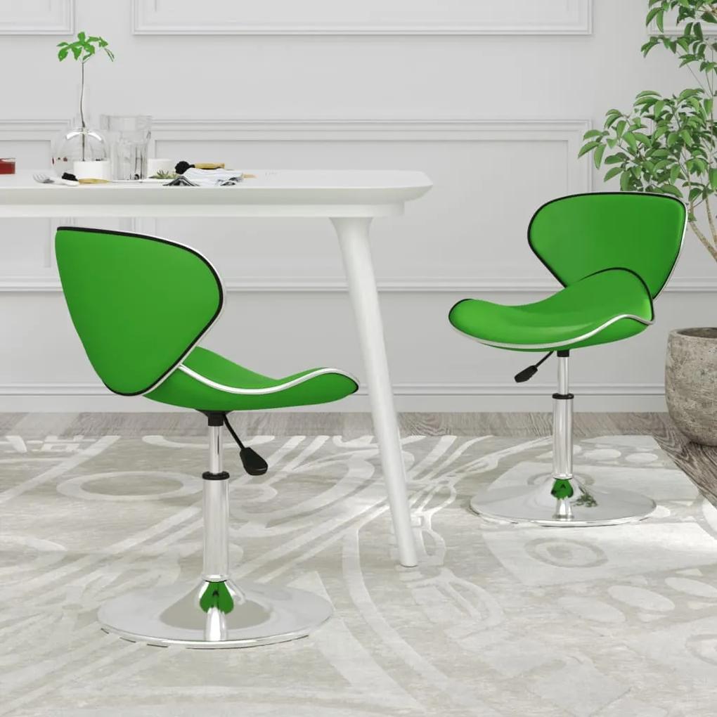 vidaXL Jedálenské stoličky 2 ks zelené umelá koža