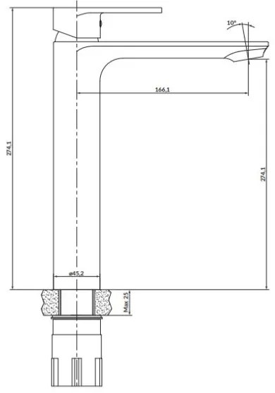 Cersanit S951-335 - Umývadlová batéria CREA 27,4 cm nikel