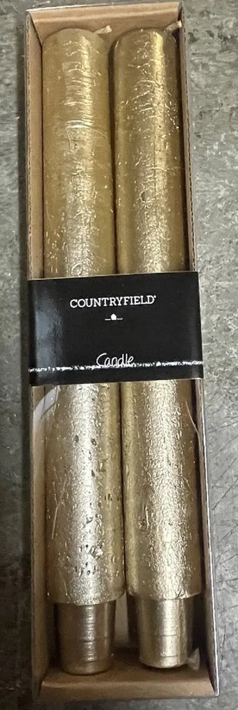 Sada 2 sviečok VELA METALLIC 25 cm zlatá