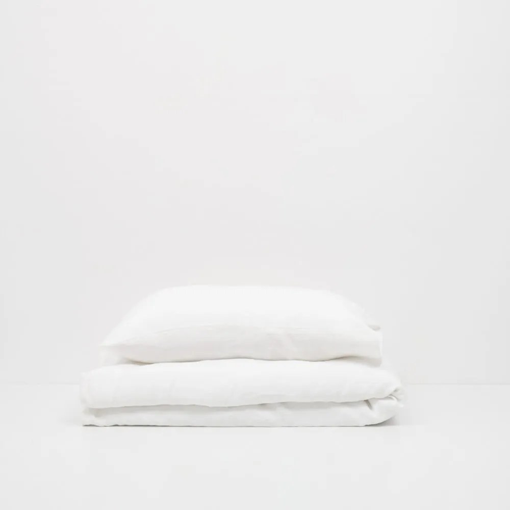 Detská biela ľanová obliečka na vankúš Linen Tales Nature, 40 x 60 cm