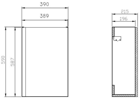 Cersanit S929-014 - Kúpeľňová skrinka pod umývadlo MODUO 39x21,5 cm lesklá biela