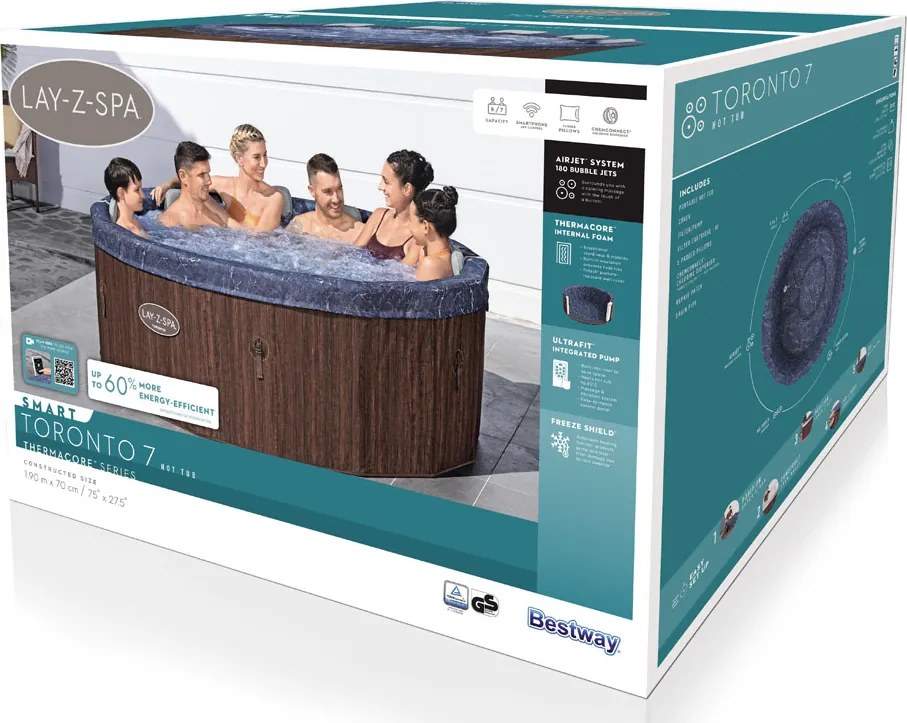 Vírivka Lay-Z-Spa Toronto pre 5-7 WiFi Bestway 6001W
