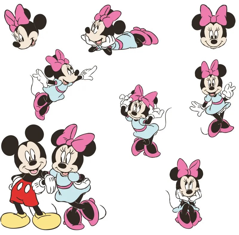 Veselá Stena Samolepka na stenu na stenu Mickey a Minnie