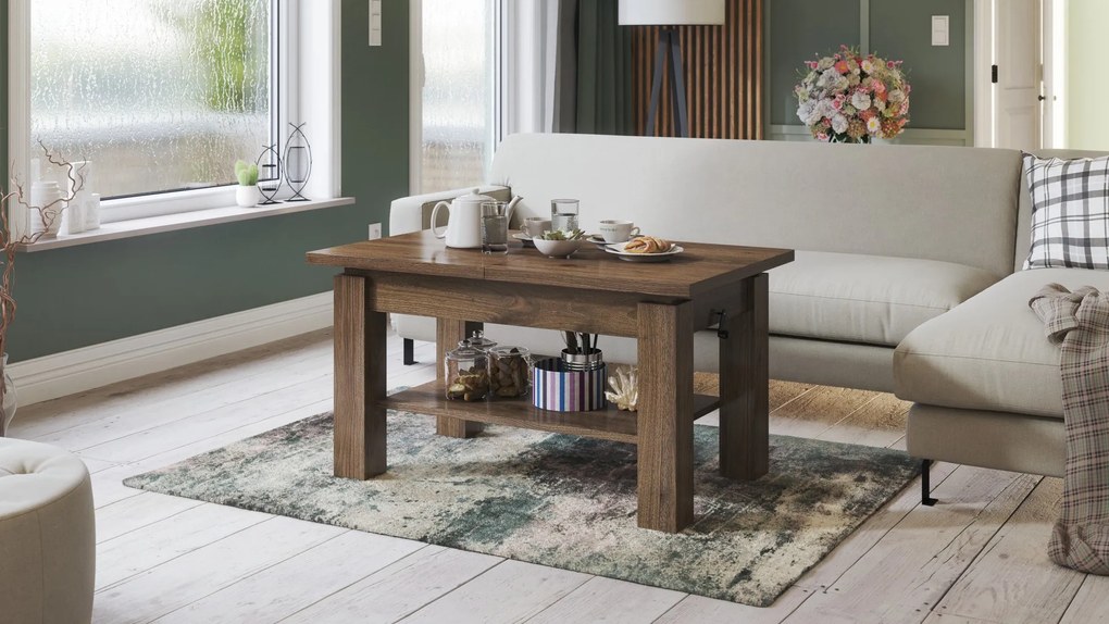 ASTORIA orech elegant, rozkládací konferenční stolek