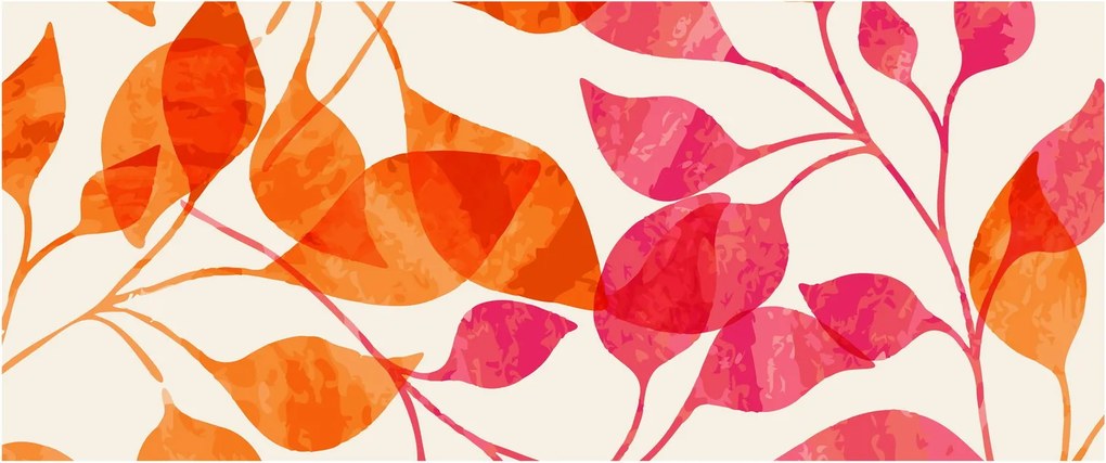 Obraz - Oranžové lístie (120x50 cm)
