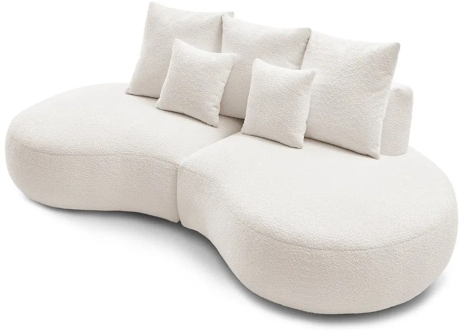 Biela pohovka z textílie bouclé 260 cm Saint-Germain – Bobochic Paris