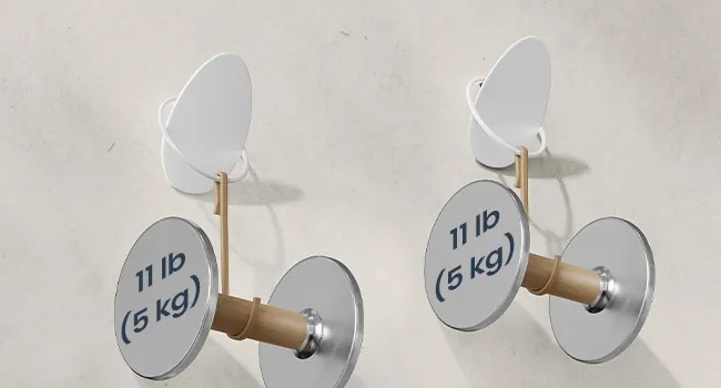 Súprava 4 ks háčikov na oblečenie Ripple biela