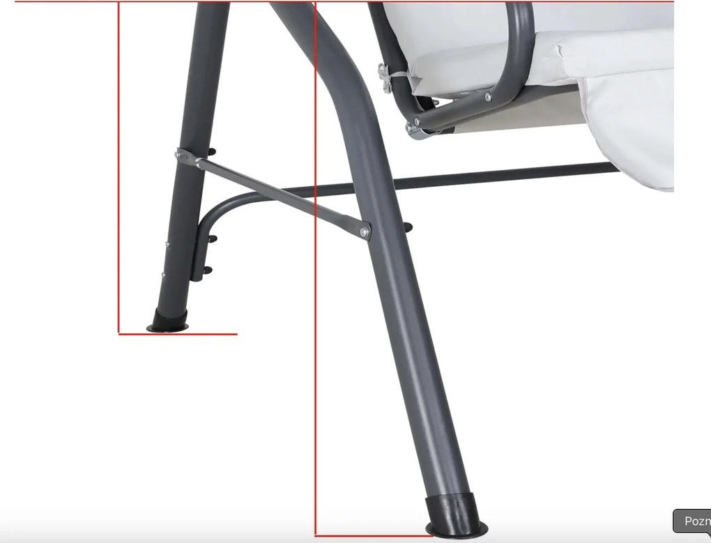 Záhradná hojdačka CANOPS svetlosivá