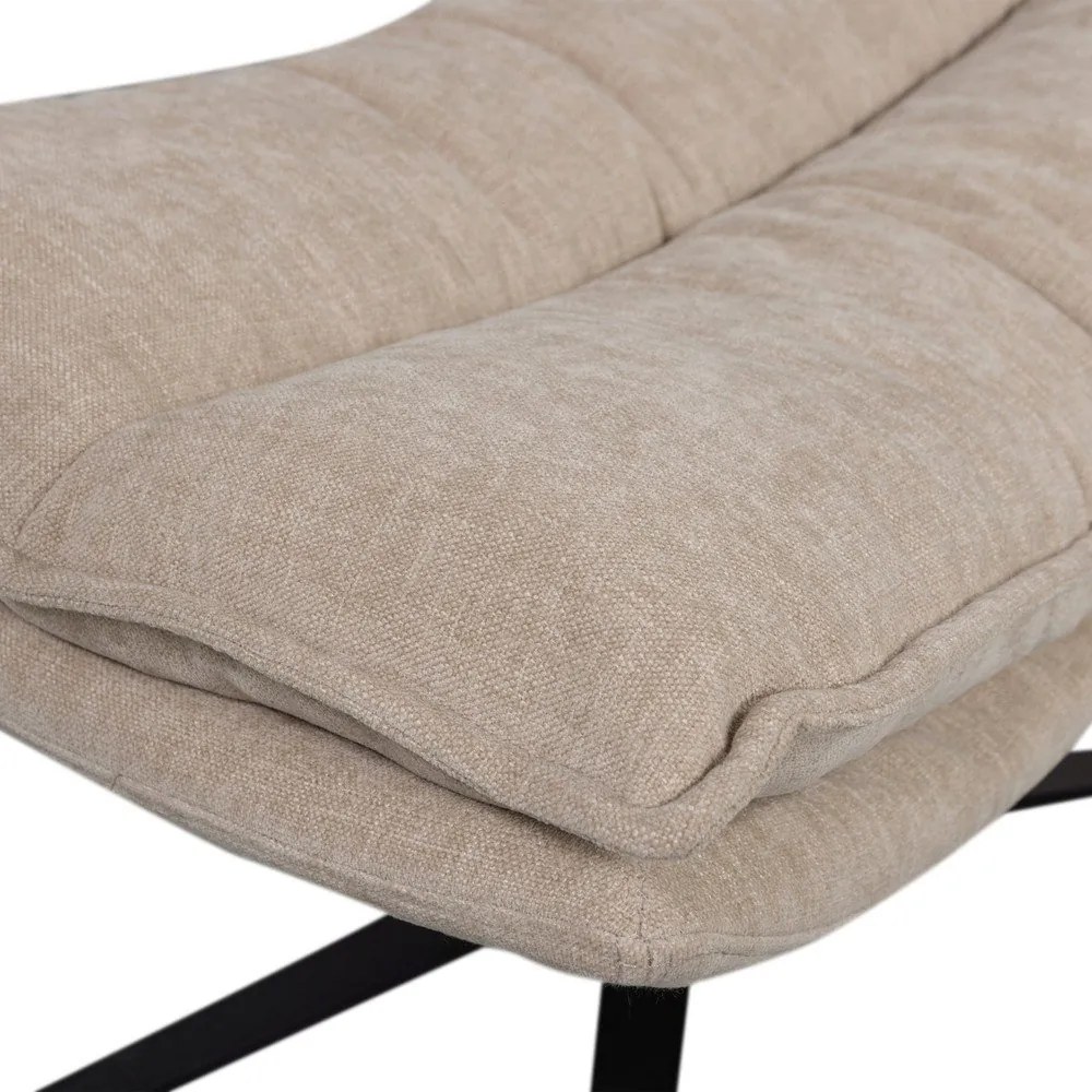 Otočné ženilkové kreslo s podnožkou v prírodnej farbe Kube – WOOOD