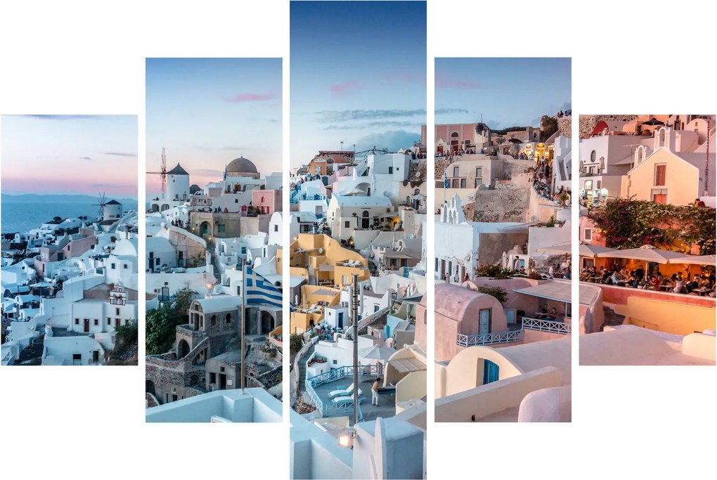 Obraz - Súmrak v Santorini (150x105 cm)