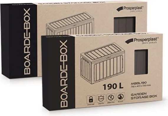 Záhradný box BOARDEBOX 190 l - antracit 78 cm PRMBBL190-S433