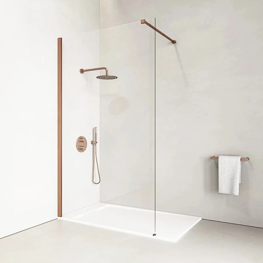 Walk-in Rose Gold sprchová stena 90, 200cm, 8mm