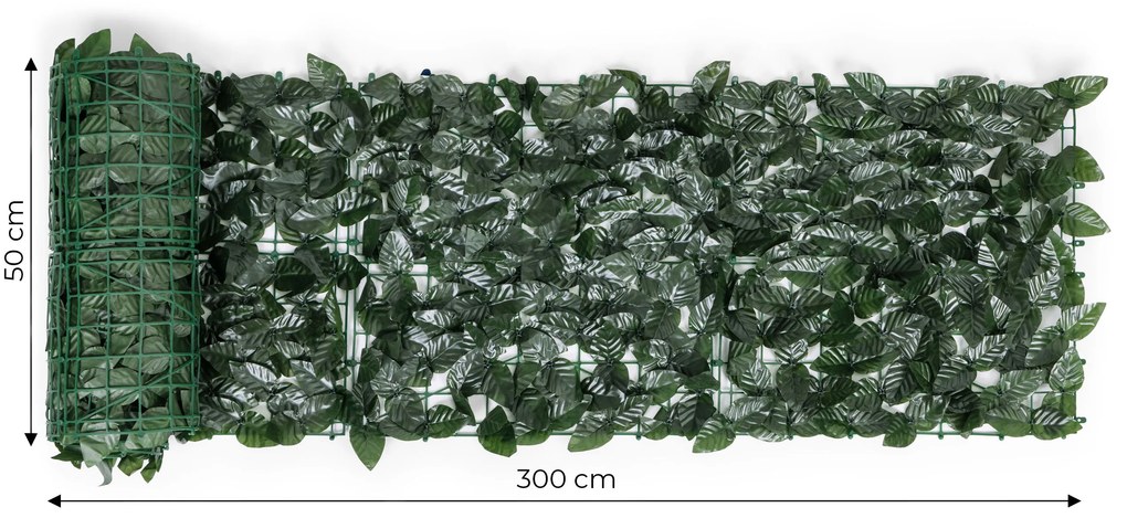 MULTI GARDEN Maskovacia stena 300x50 cm, umelý živý plot- brečtanovo zelená