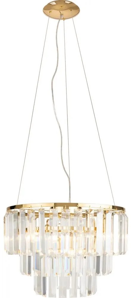 MAXLIGHT P0423 - Luster na lanku MONACO 9xG9/40W/230V pr. 42 cm zlatá