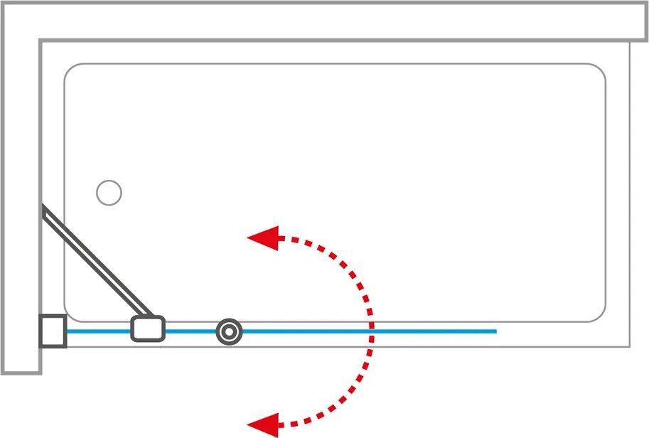 Roltechnik Dvojdielna otvárateľná vaňová zástena OBV2 Sklo TRANSPARENT 1400 mm 1200 mm
