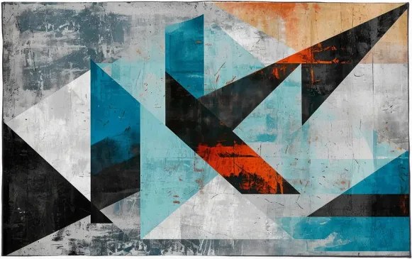 Protišmykový koberec NOVO mramor / trojuholníky