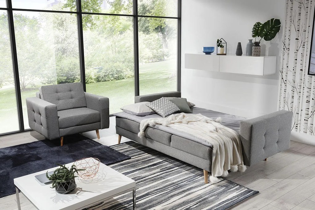 Rozkladacia sedacia súprava Aveza 3+1 - tmavozelená / vzor