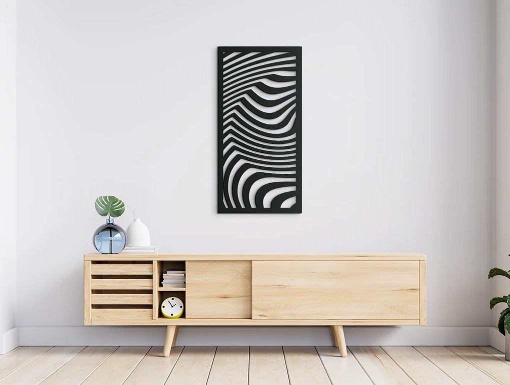drevko Moderný obraz Pásikavé duny Rozmer obrazu: 44,5 x 22 cm, Farba dekorácie: Čierna