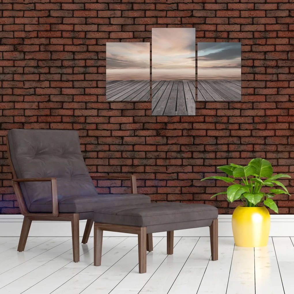 Obraz - Mólo pri západe slnka (90x60 cm)
