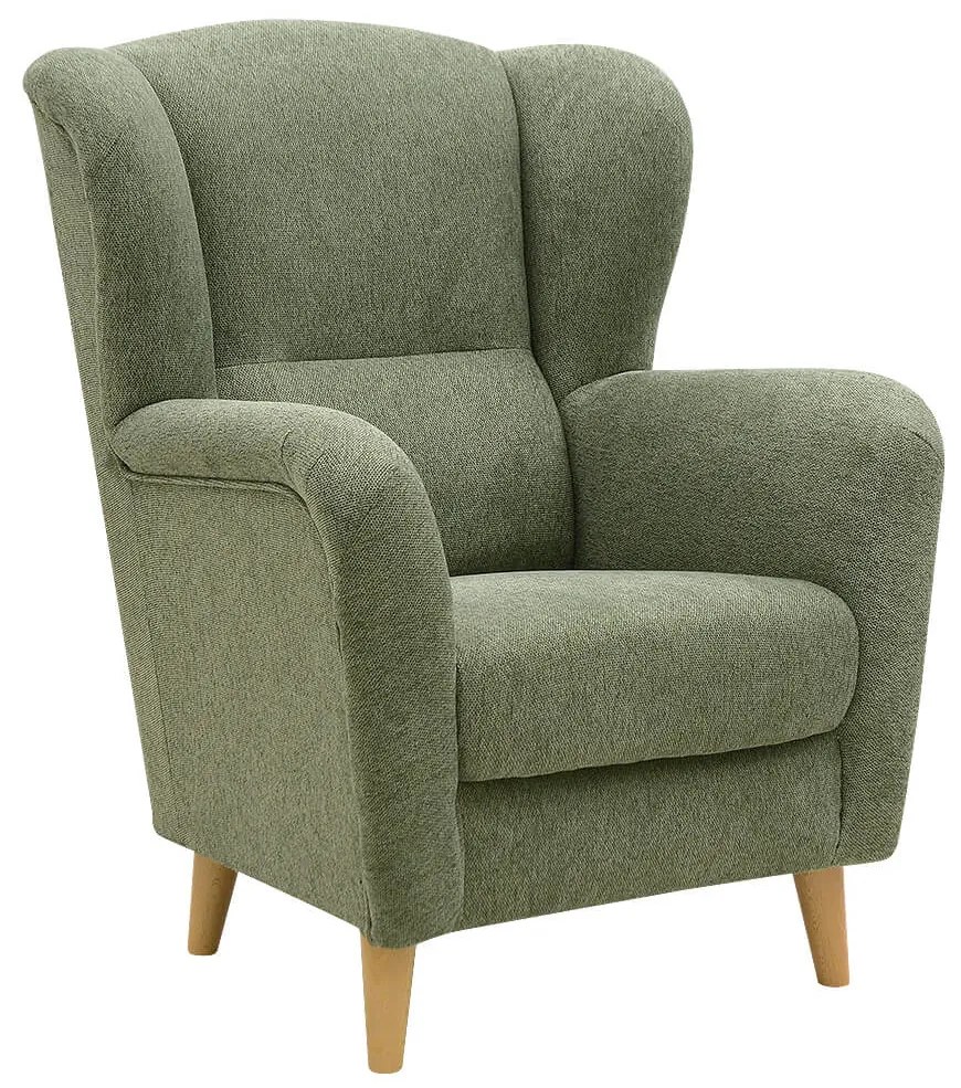 FINES zelené kreslo ušiak Aladin