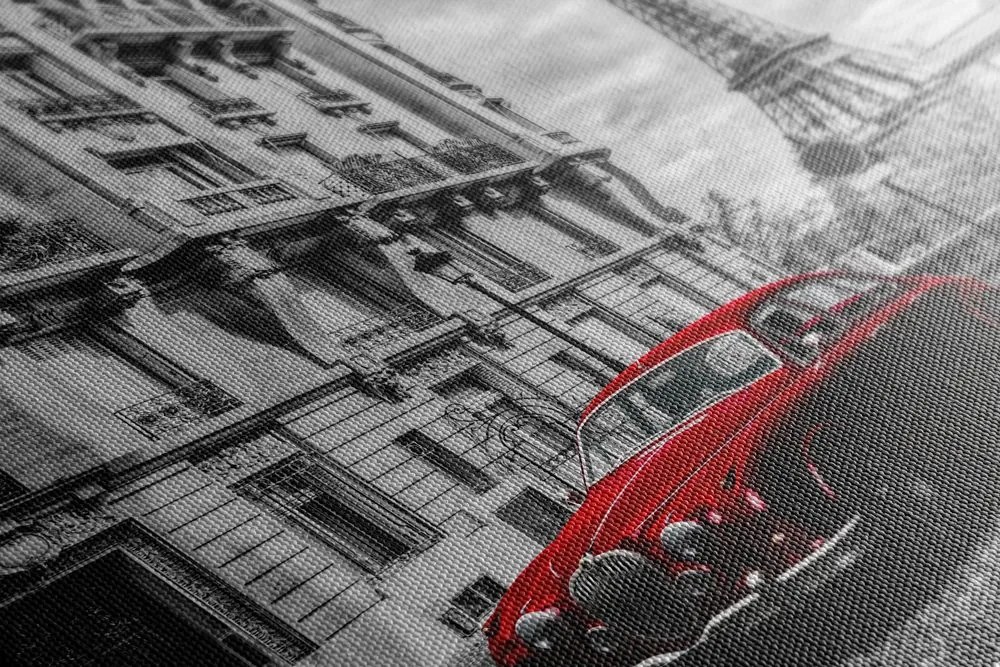Obraz červené retro auto v Paríži Varianta: 120x80