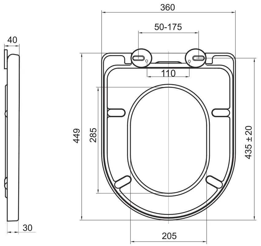 Mereo Mereo, WC závesné kapotované, RIMLESS, 490x370x360, keramické, vr. sedátka CSS115SN, MER-VSD82S2