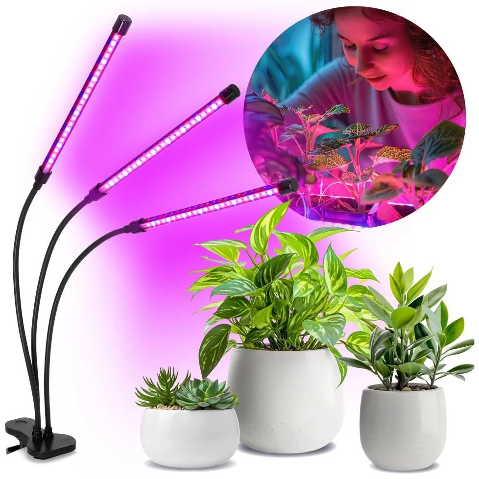 Brilagi-LED Stmiev. lampa s klipom na pestovanie rastlín VITABLOOM 3xLED/10W/230V