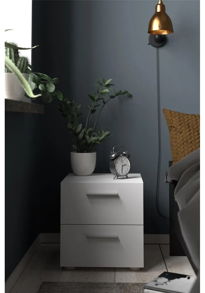 Biely nočný stolík Pepe - Tvilum