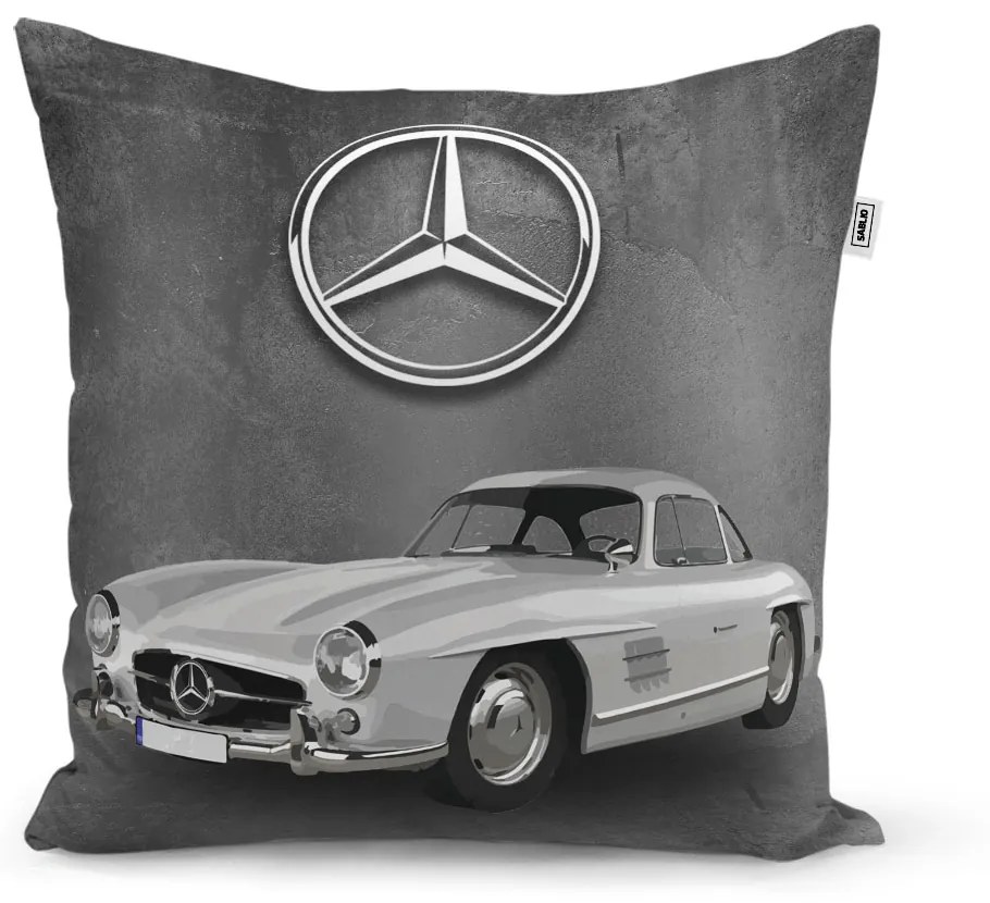 Sablio Vankúš Mercedes-Benz 300 SL Sivé pozadie - 40x40 cm